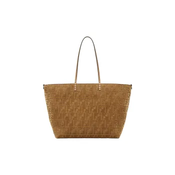 FENDI Polyester Tote Bag Shopping Bag Shoulder Bags Large Size Women's Beige