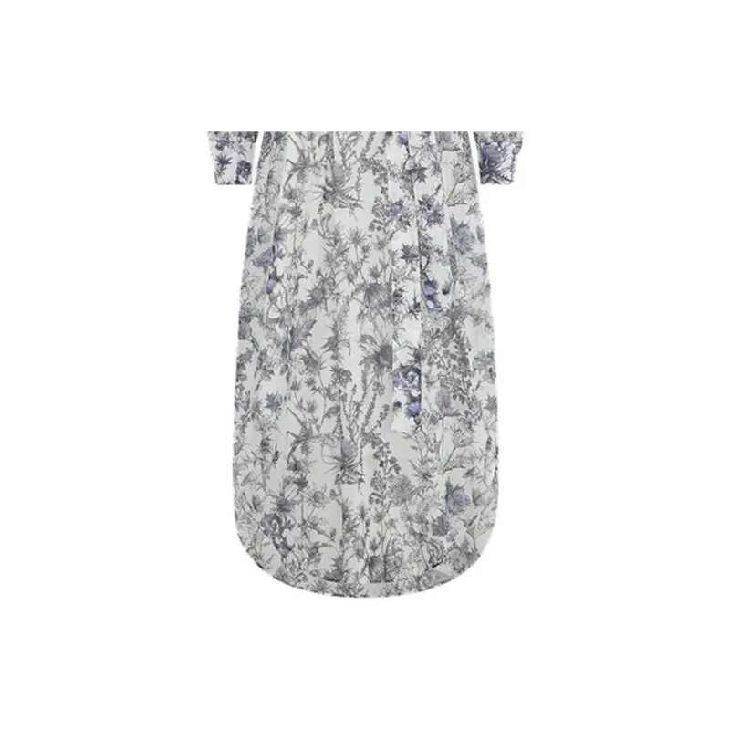 DIOR Long Sleeved Dress Women's White-3