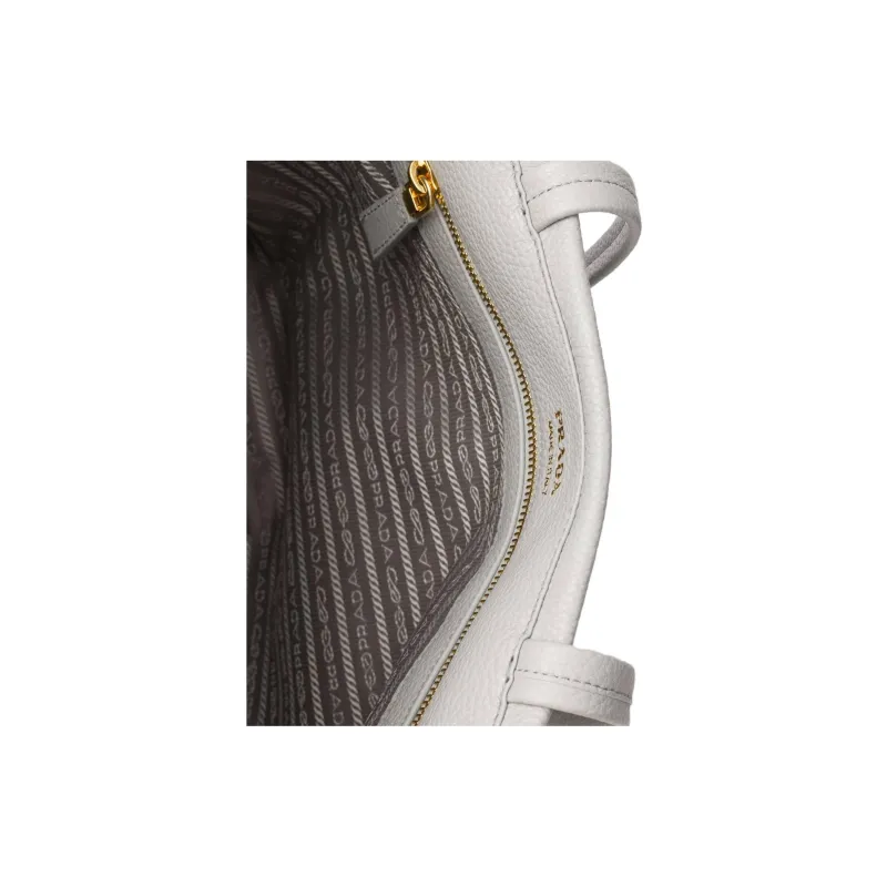 PRADA Calfskin Tote Bag Shopping Bag Shoulder Bag Handbag Large Size Women's Granite Gray-4