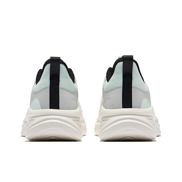 Erke Cushioning Rebound Lightweight Breathable Low-Top Running Shoes Men's Microcrystal White/Jet Black-2
