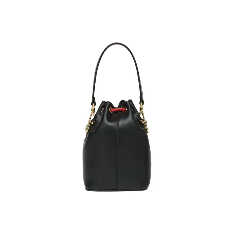 FENDI Mon Tresor Calfskin Bucket Bag, One Shoulder Handbag Mini Women's Black-2