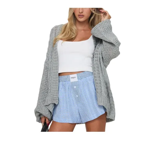 PRINCESS POLLY ABNER CABLE CARDIGAN Knitwear Women's LIGHT GREY/Light Gray
