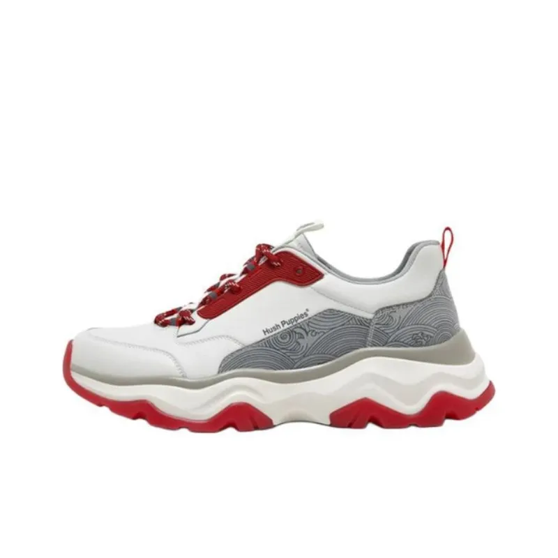 Hush Puppies Slip-Resistant Low-Top Chunky Sneakers Men's Red-0