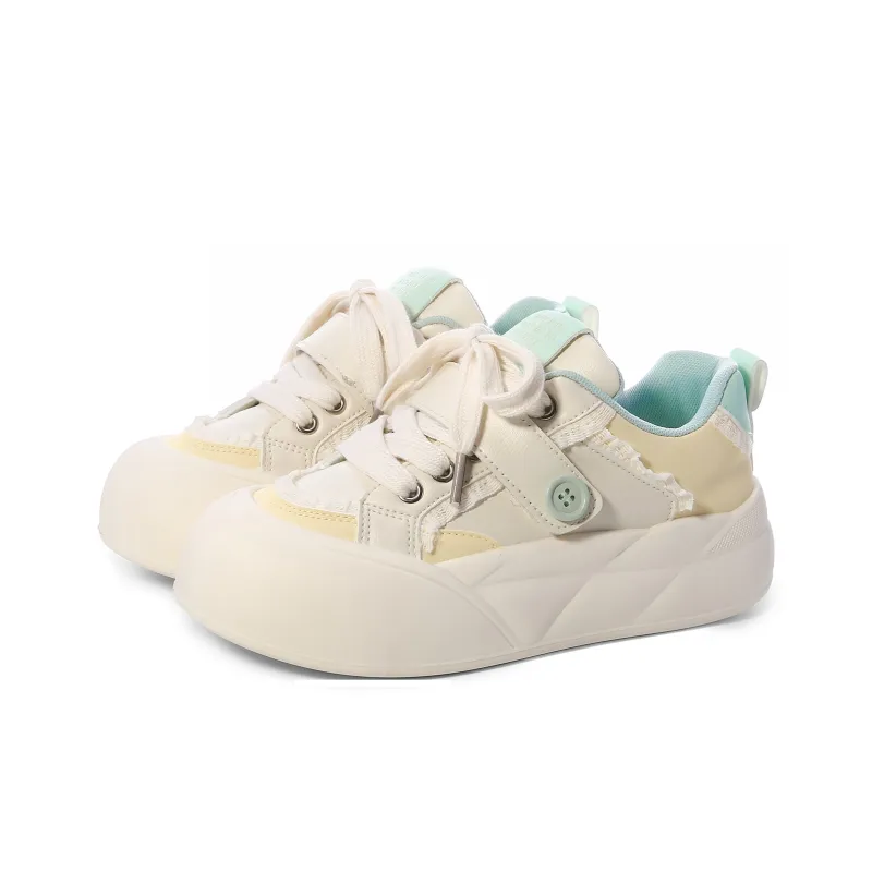 Lovely You Wear-resistant And Lightweight Low-Top Skateboard Shoes Women's Yellow Green-2