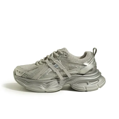 MAYOUYOU Cushioning Anti-Slip And Wear-Resistant Low-Top Chunky Sneakers Women's Silver