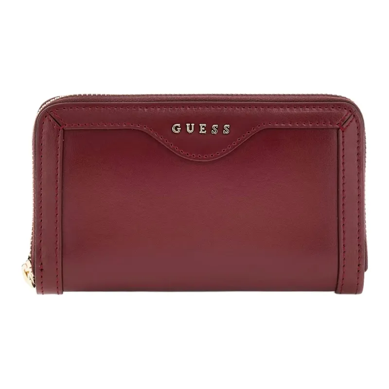 GUESS Genuine Leather Wallet Women's Burgundy Red-0