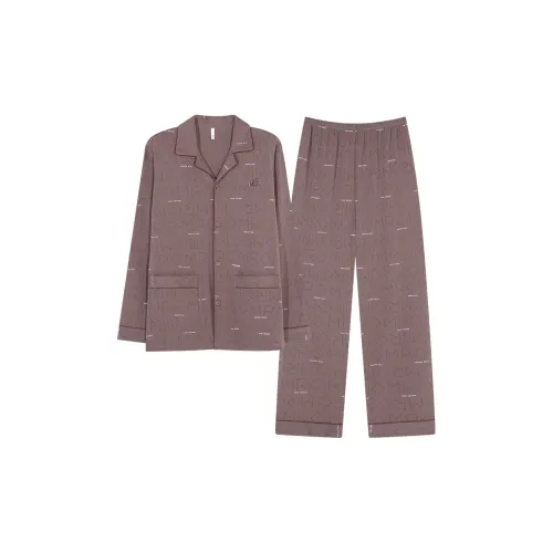 XIAFENYAN Pajama Set Men's Brown