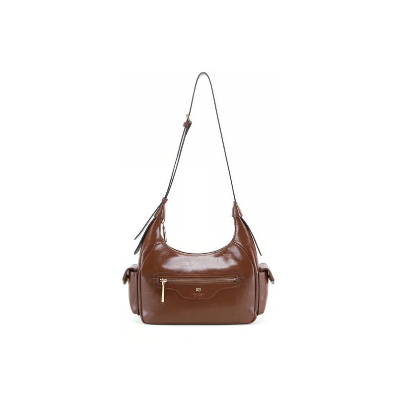 PIERRE CARDIN Cow Leather Crossbody Bag, Shoulder Bag Regular Women's Black/Brown/Chocolate-8