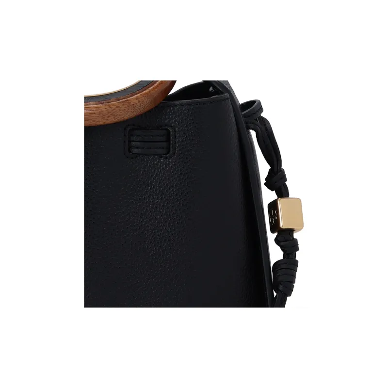 TORY BURCH Miller Leather Shoulder Bag Crossbody Bag Handbags Women's Black-4
