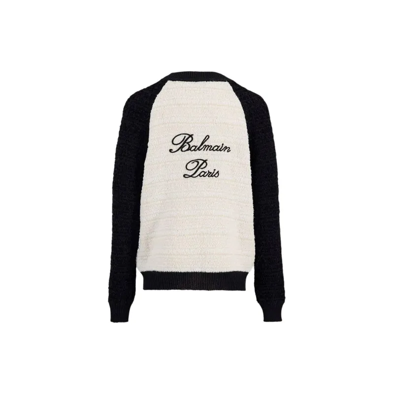BALMAIN Two Toned Tweed Cardigan-1