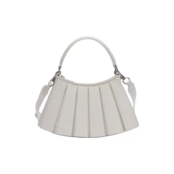 LACOSTE Sheepskin One Shoulder Handbags Small Size Women's White