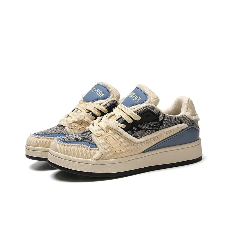STUR YSN Wear resistant And Lightweight Low Top Skateboard Shoes Women's Denim Blue-2