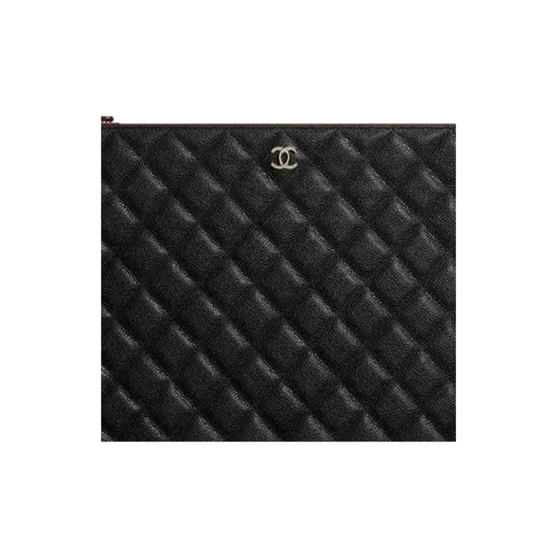 CHANEL With Cow Leather And Sheepskin Clutch Tubas Women's Black-4