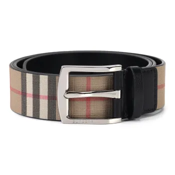 Burberry Vintage Check And Leather Belt