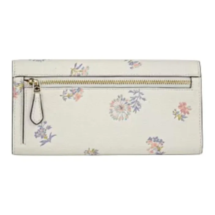 COACH Soft Wallet Leather Handheld Wallet Women's Chalk White-2