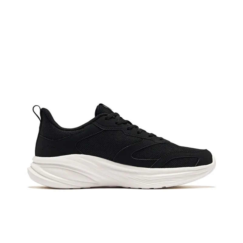 Erke Cushioning Rebound Lightweight Breathable Low Top Running Shoes Men's Jet Black-1