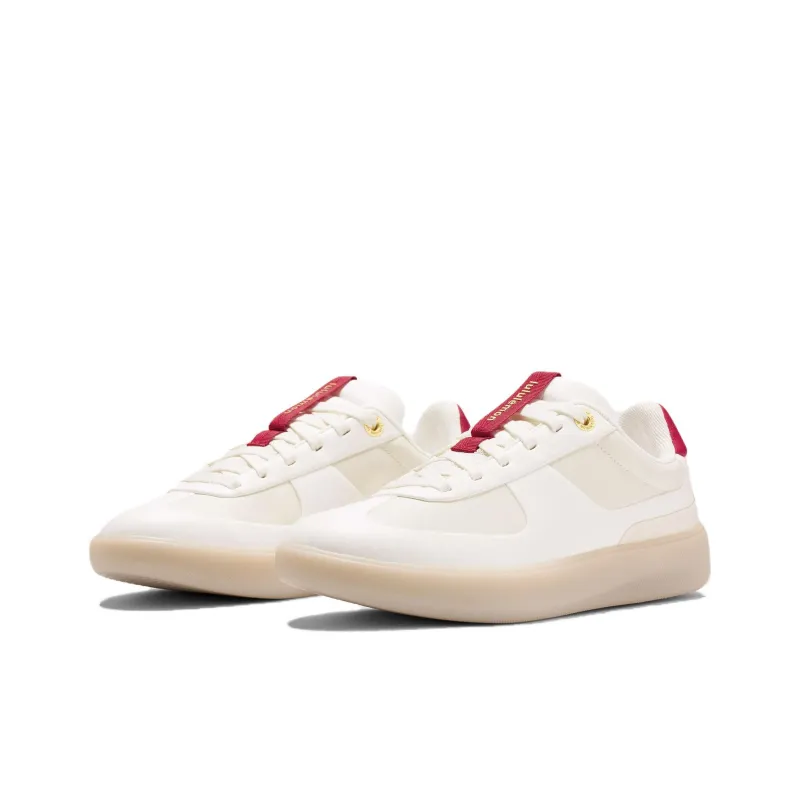 Lululemon Anti Slip Wear Resistant Low Top Casual Shoes Women's White Red-2