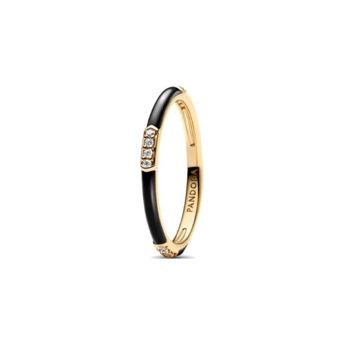 Pandora Gold Plated Rings Women's Black