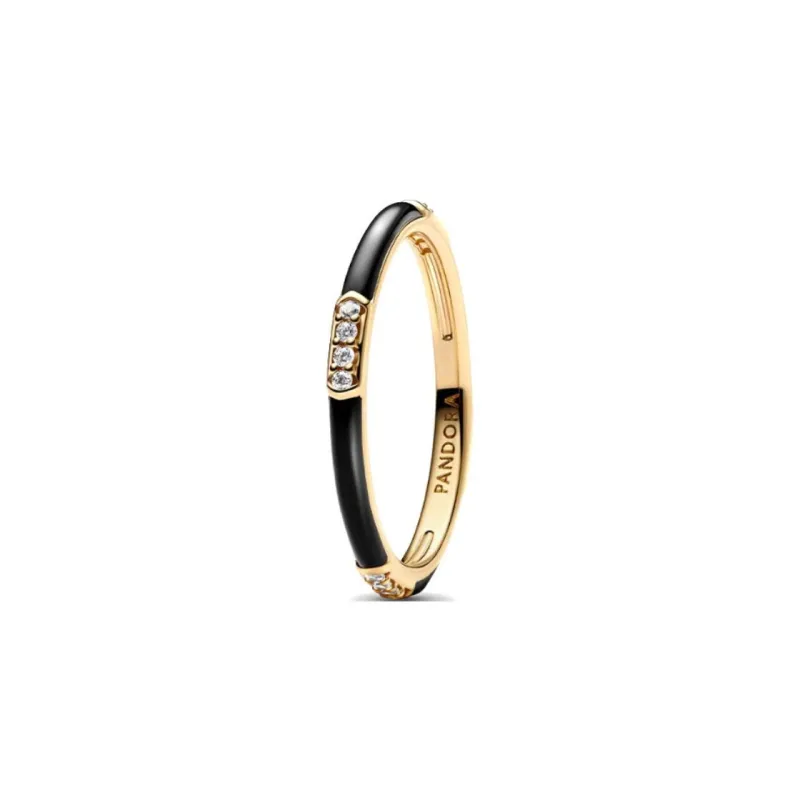 Pandora Gold Plated Rings Women's Black-0