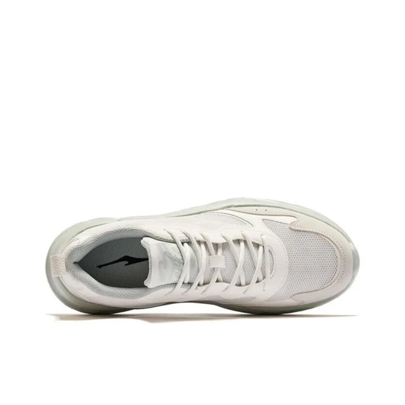 Erke Cushioning Anti Slip And Wear Resistant Low Top Casual Shoes Men's White Gray-3