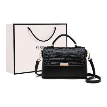 VINEY Cow Leather Handbags Shoulder Bag Crossbody Bag Regular Women's Black