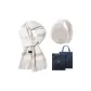 Fluffy Cheese-Yellow Scarf+Shell Beige Ear Warmers