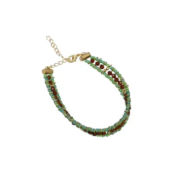 ANARTXY Surgical Steel Crystal Stone Pearl Red Iron Oxide Bracelets Women's Green/brown/pink
