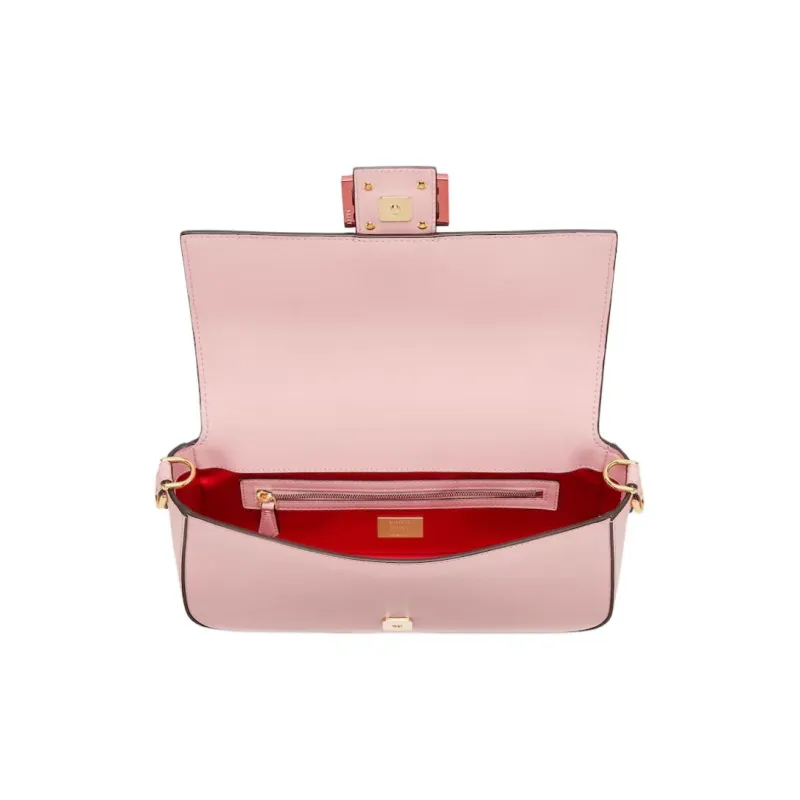FENDI Calfskin Handbag Medium Size Women's Pink-3