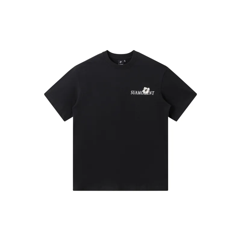 Suamoment Short Sleeved Summer American Trendy Street Casual T Shirt Top Unisex-1
