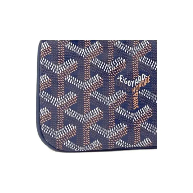 GOYARD Canvas With Calfskin Dog's Teeth Key Pouch Nano Unisex Dark Blue-3