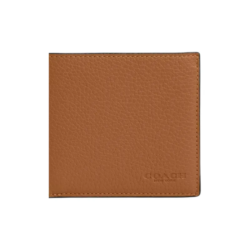 COACH 3 IN 1 Wallet High-Quality Pebbled Leather Wallet Mini Women's Brown-4