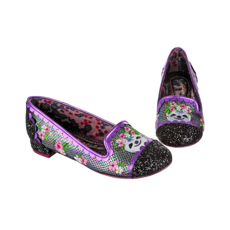 IRREGULAR CHOICE Slow Much Love Casual Single Shoes Women's Black Purple-2
