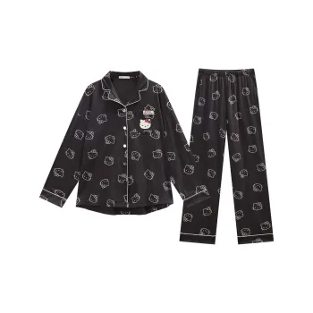 GUKOO x Hello Kitty Pajama Set Women's Graphite Gray