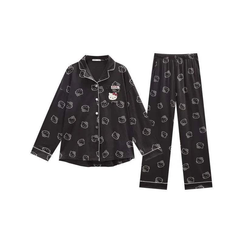 GUKOO x Hello Kitty Pajama Set Women's Graphite Gray-0