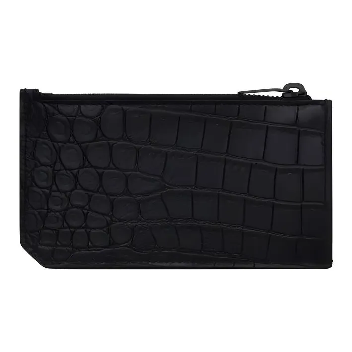 SAINT LAURENT Cow Leather Card Holder, Wallet Men's Black-3