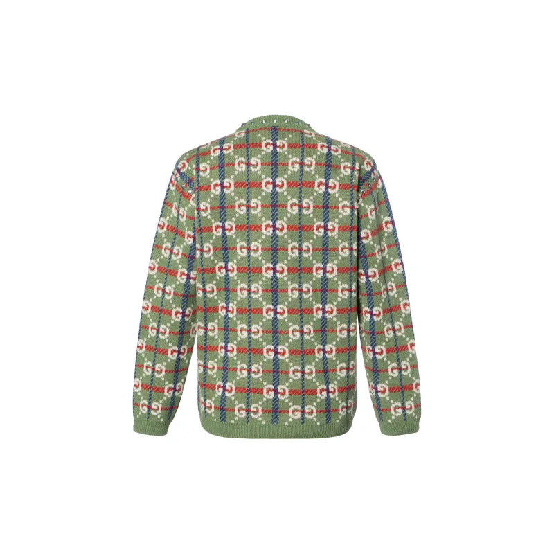 GUCCI Gg Check Knit Wool Sweater-1