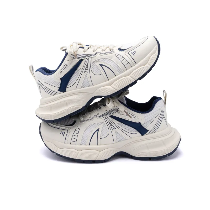 HUANQIU Height Increasing Anti Slip And Wear Resistant Low Top Casual Running Shoes Men's White Blue-2