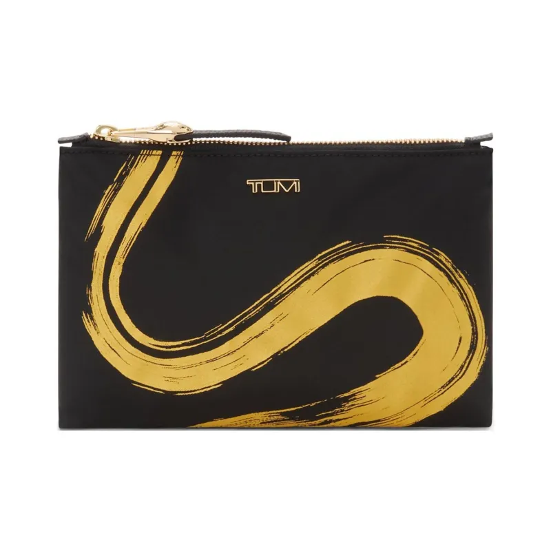 TUMI Nylon Storage Bags Clutches Unisex Golden Snake Brushwork-0