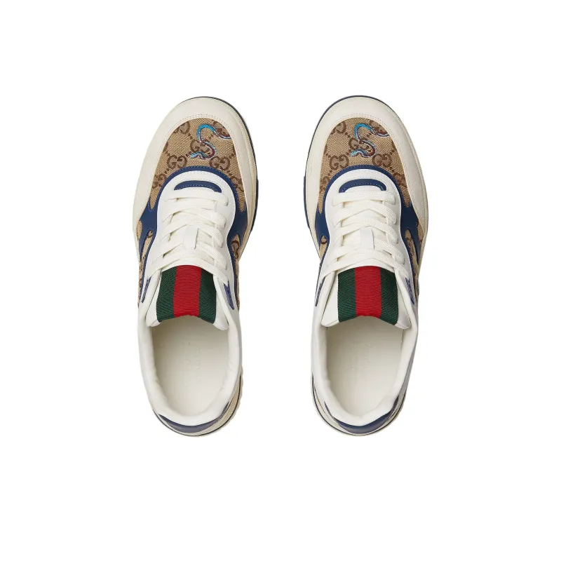GUCCI Re Web Low Top Skateboard Shoes Men's Ecru-3