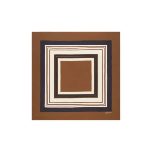 SAINT LAURENT Mulberry Silk Silk Scarves Unisex Brown