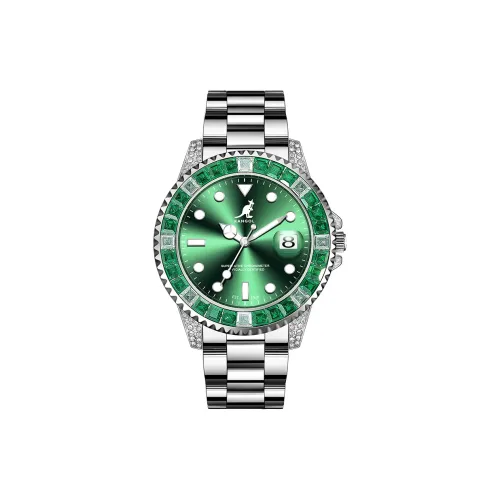 KANGOL Diver Quartz Movement Stainless Steel Watchband Watch Men
s Watches Green Dial