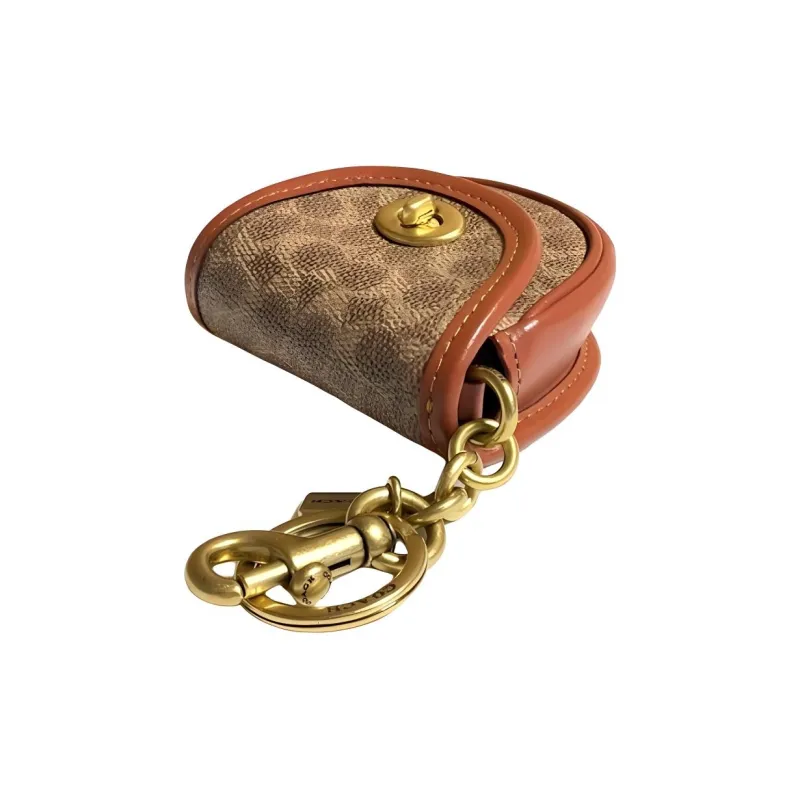 COACH Canvas Pendant Bag Accessories Women's Brown-2