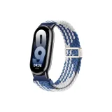 Magnetic Clasp-Woven Loop[Black Connector]Zigzag Blue White