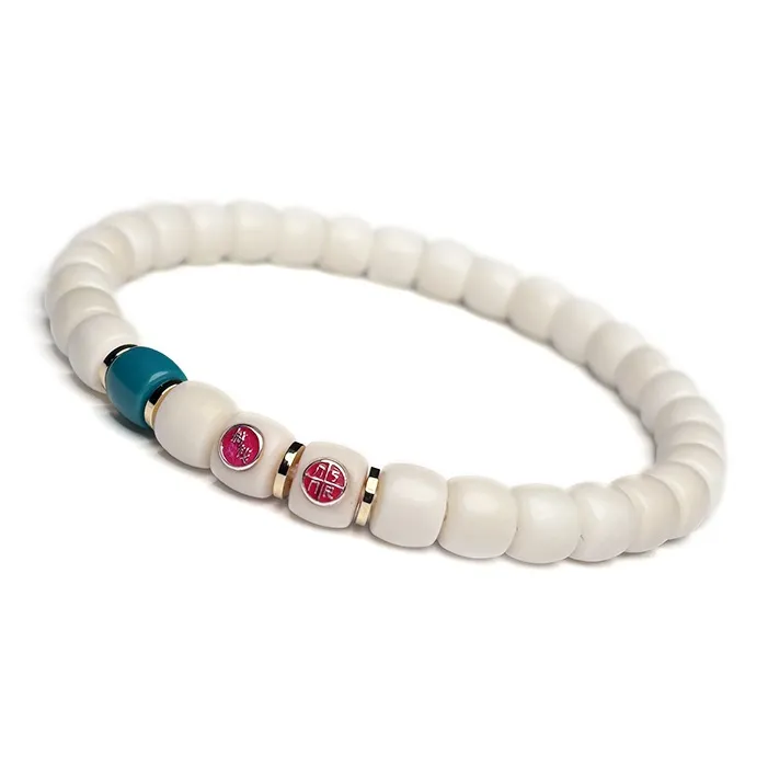 MOUNTAINS AND MANS White Jade Bodhi New Chinese Style Good Luck Beaded Bracelet Unisex-6