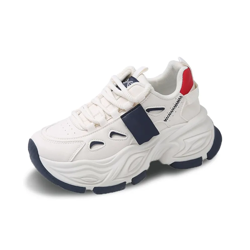 YUZHAOLIN Anti Slip And Wear Resistant Height Increasing Low Top Chunky Sneakers Women's-3