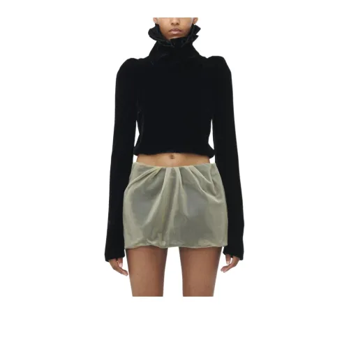 Alexander McQueen Velvet Cropped Top