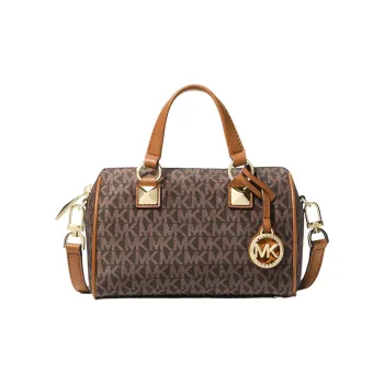 MICHAEL KORS Grayson Polyester Shoulder Bag, Crossbody Bag, Handbag Small Size Women's Brown