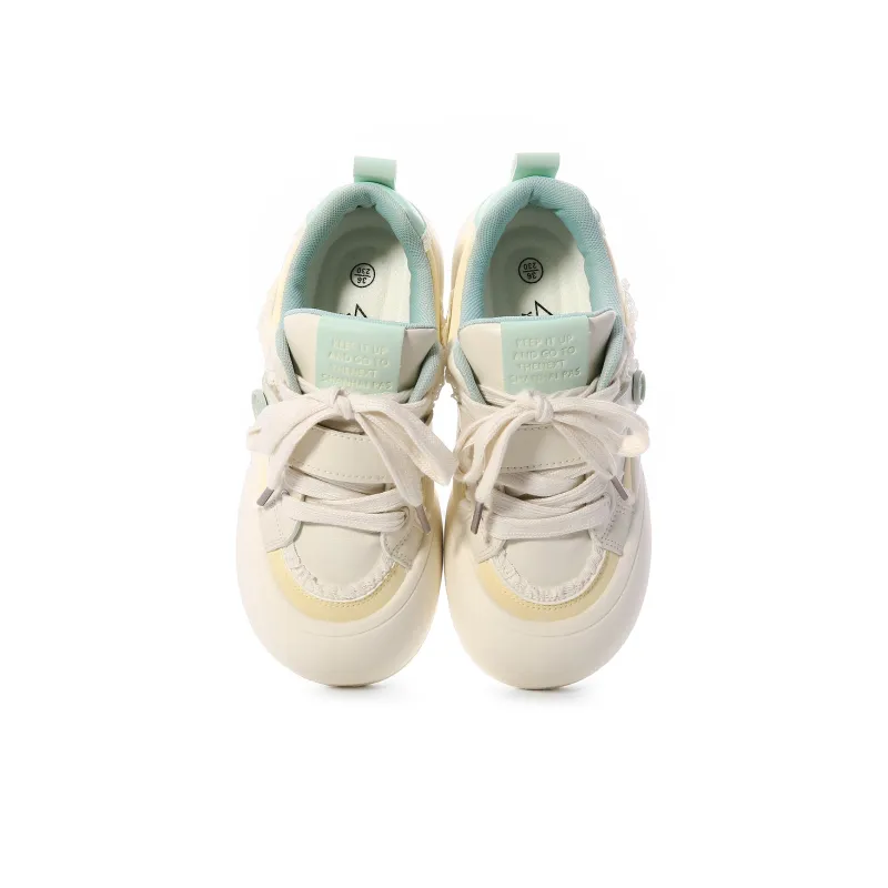 Lovely You Wear-resistant And Lightweight Low-Top Skateboard Shoes Women's Yellow Green-3