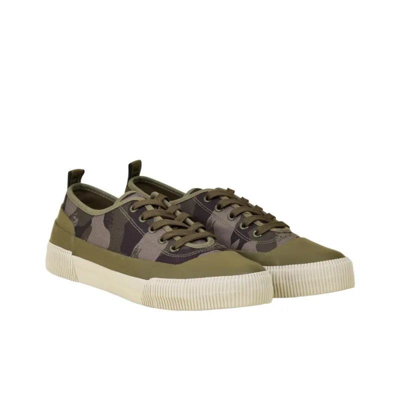 AIGLE Rubber Abrasion Resistant Low Top Canvas Shoes Men's Army Green-2