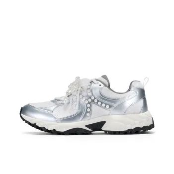 GG CC Chunky Sneakers Women's Low Top Silver